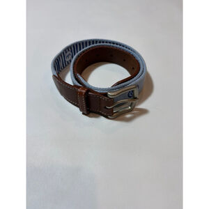 Peter Millar Canvas Leather Belt 36 Golf Club 1980 Preppy Country Club